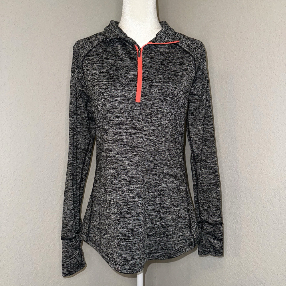 TANGERINE  Full Zip Up Mock Neck Gray/Coral Activewear Track Jacket Women's Sz L